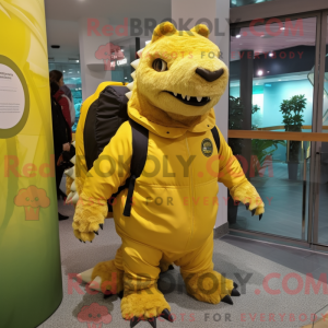 Gul Ankylosaurus maskot...