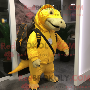 Gul Ankylosaurus maskot...