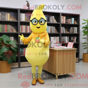 Gul Mango maskot kostume...