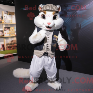 Hvid Chipmunk maskot...