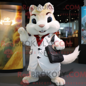 Hvid Chipmunk maskot...