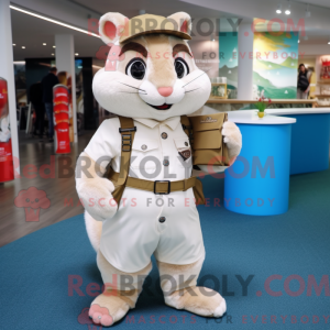 Hvid Chipmunk maskot...