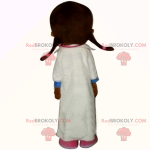 Mascotte de fillette en tenue de docteur - Redbrokoly.com