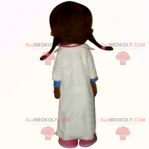 Mascote vestida de médica - Redbrokoly.com