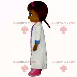Mascot girl dressed as a doctor - Redbrokoly.com