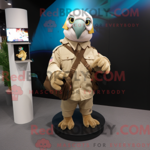 Beige Parrot mascot costume...