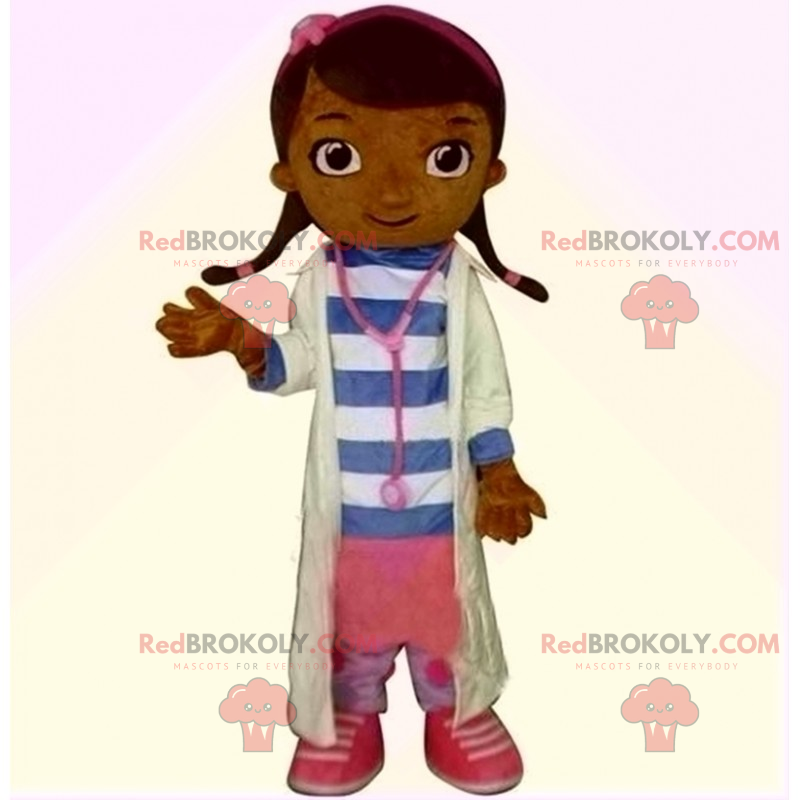 Mascot girl dressed as a doctor - Redbrokoly.com