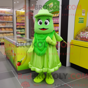 Postava maskota Lime Green...