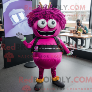 Magenta Burgers Maskottchen...
