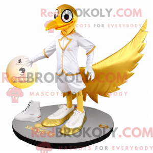 Gold Seagull maskot kostyme...