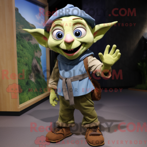 Olive Elf-mascottekostuum...
