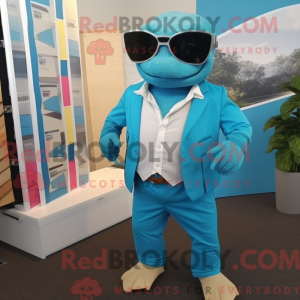 Cyan Armadillo maskot...