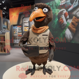 Brown Crow mascot costume...