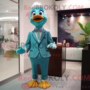 Teal Ganzen mascotte...