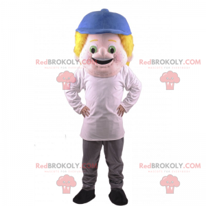 Boy mascot with blue cap - Redbrokoly.com