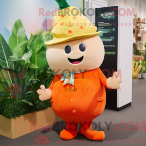 Orange reddik maskot drakt...