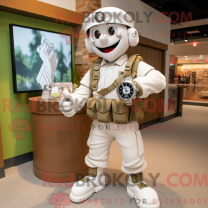 Hvit Soldier maskot drakt...