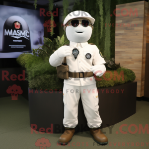 Hvit Soldier maskot drakt...