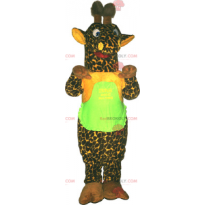 Maskot zelená žirafa s tričkem - Redbrokoly.com