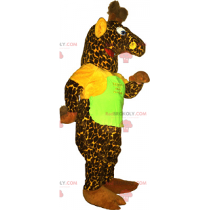 Grünes Giraffenmaskottchen mit T-Shirt - Redbrokoly.com