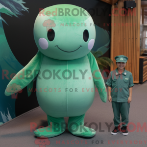Forest Green Narwhal mascot...