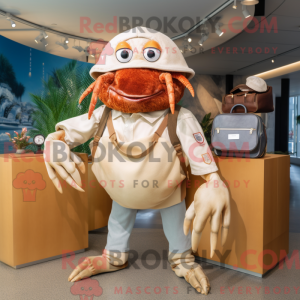 Cream Eremittkrabbe maskot...