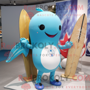 Sky Blue Narwhal mascotte...