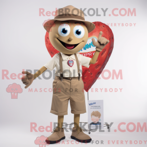 Tan Heart mascottekostuum...