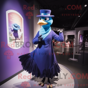 Blauwe Duif mascottekostuum...