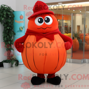 Red Pumpkin mascot costume...