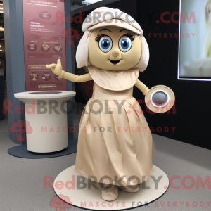 Beige Plate Spinner maskot...