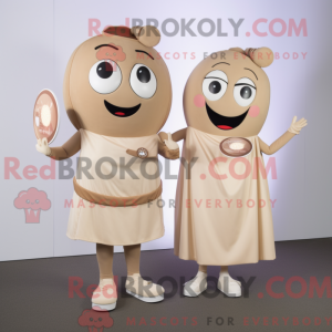 Beige Plate Spinner maskot...