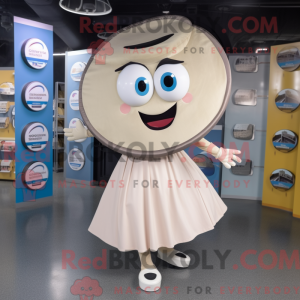 Beige Plate Spinner mascot...