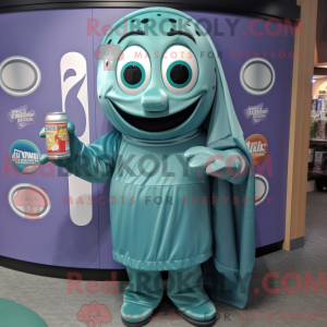 Teal Soda Can mascot...