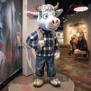 Sølv ku maskot drakt...