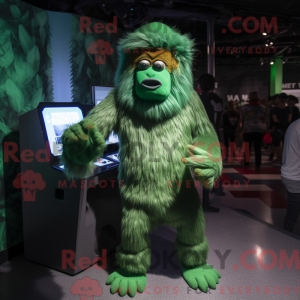 Grøn Sasquatch maskot...