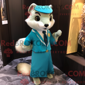 Cyan Marten maskot kostume...