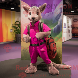 Magenta Känguru Maskottchen...