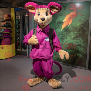 Magenta kænguru maskot...