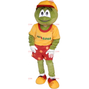 Mascotte de grenouille avec un short rouge - Redbrokoly.com