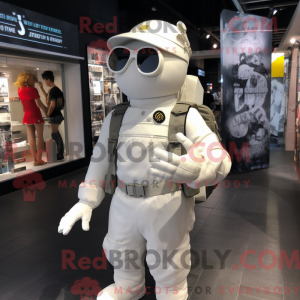 Hvid soldat maskot kostume...