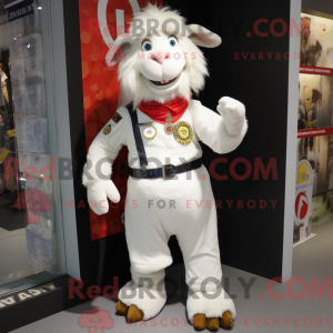 Hvid Boerged maskot kostume...