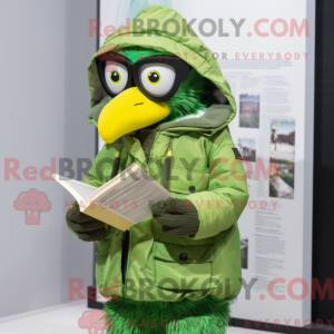 Lime Green Crow mascot...