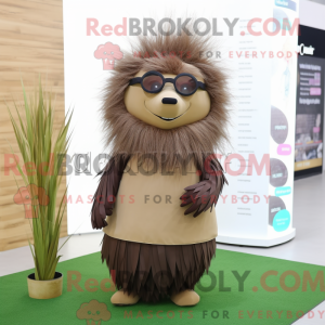 Brun Porcupine maskot...