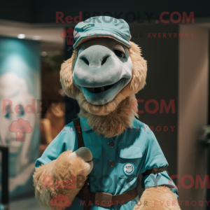 Cyaan Camel mascottekostuum...