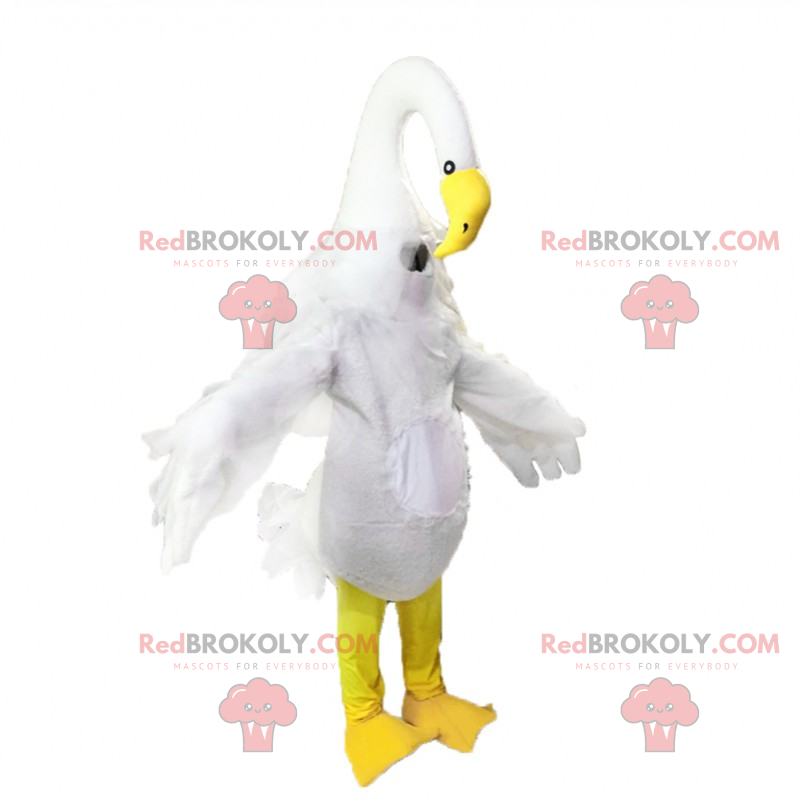 Hvid hejre maskot - Redbrokoly.com