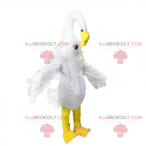 Hvid hejre maskot - Redbrokoly.com