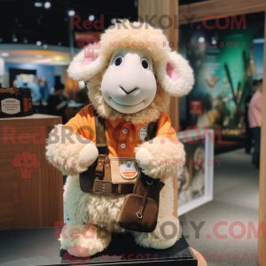 Peach Merino Sheep maskot...