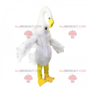 Mascotte de héron blanc - Redbrokoly.com