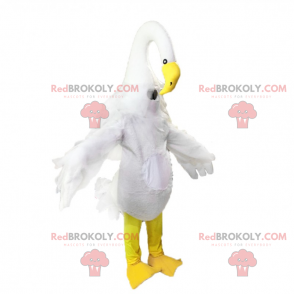 Mascote garça-real branca - Redbrokoly.com